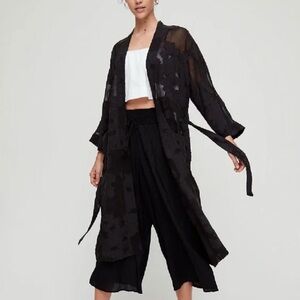 Wilfred Aritzia Durante Duster Kimono Jacket Black Jacket XS